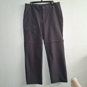 Columbia Womens 16 R Stretch Convertible Hiking Pants Zip-Off Cargo Gray Gorp